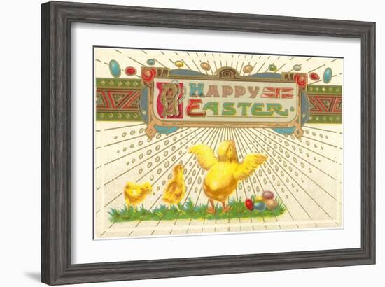 Happy Easter, Chicks-null-Framed Art Print