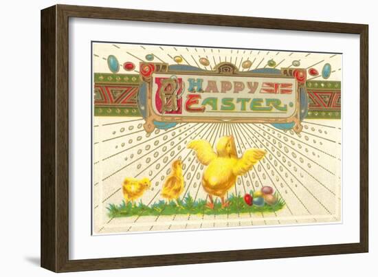 Happy Easter, Chicks-null-Framed Art Print