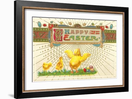 Happy Easter, Chicks-null-Framed Art Print