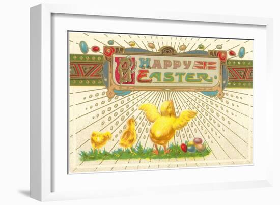 Happy Easter, Chicks-null-Framed Art Print