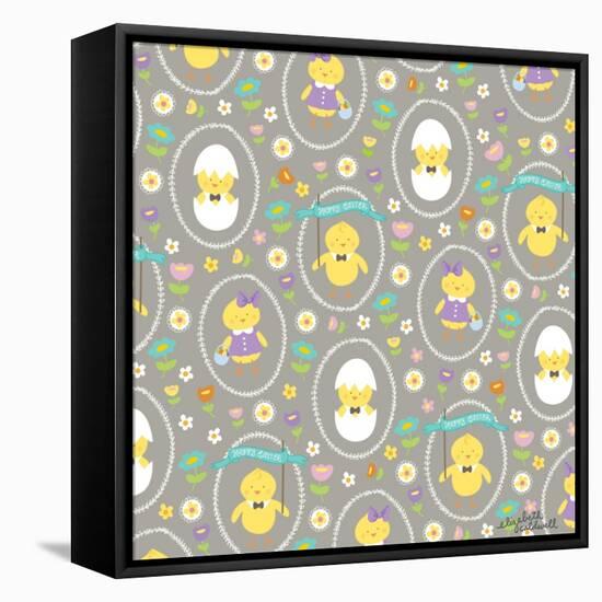 Happy Easter Chicks-Elizabeth Caldwell-Framed Premier Image Canvas