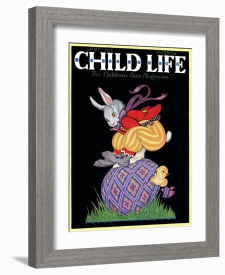 Happy Easter - Child Life, April 1928-Hazel Frazee-Framed Giclee Print