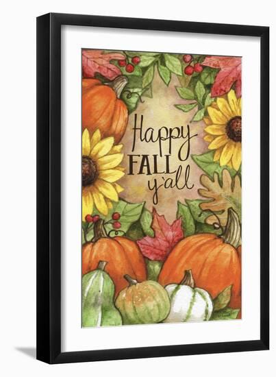 Happy Fall Pumpkins-Melinda Hipsher-Framed Giclee Print