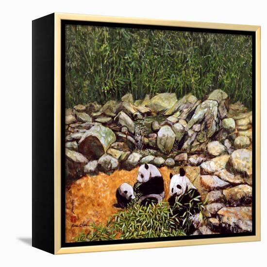 Happy Family (Pandas) 1993-Komi Chen-Framed Premier Image Canvas