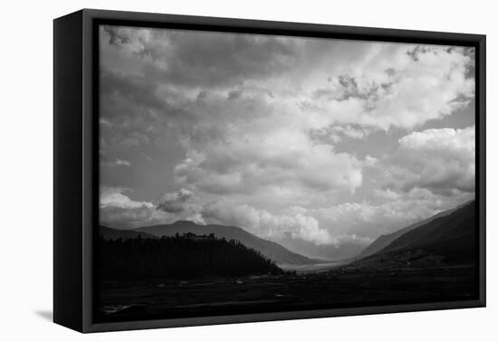 Happy Farmer in Bhutan (B/W Photo)-null-Framed Premier Image Canvas