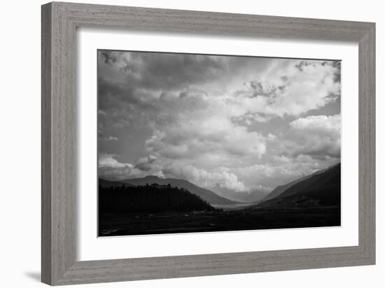 Happy Farmer in Bhutan (B/W Photo)-null-Framed Giclee Print