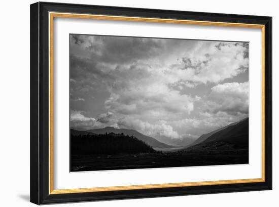 Happy Farmer in Bhutan (B/W Photo)-null-Framed Giclee Print