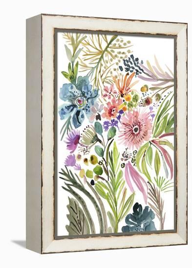 Happy Flowers I-Karen Fields-Framed Stretched Canvas