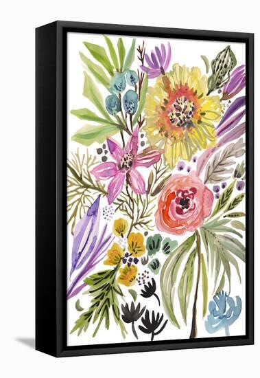 Happy Flowers II-Karen Fields-Framed Stretched Canvas