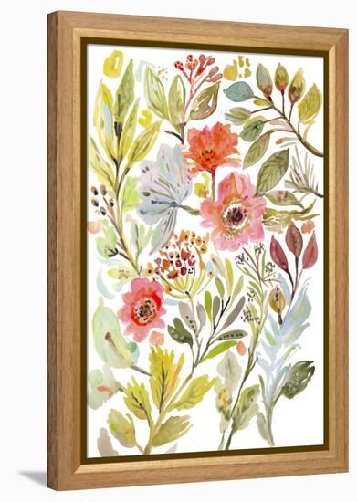 Happy Flowers IV-Karen Fields-Framed Stretched Canvas