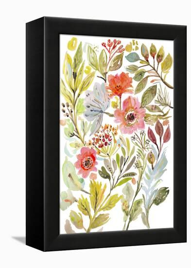 Happy Flowers IV-Karen Fields-Framed Stretched Canvas