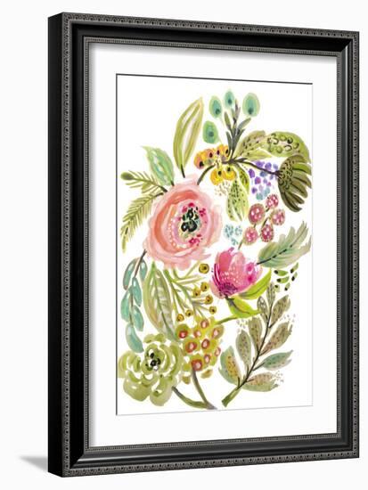 Happy Flowers V-Karen Fields-Framed Art Print