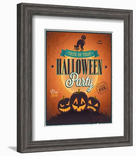 Happy Halloween Party invite-null-Framed Art Print