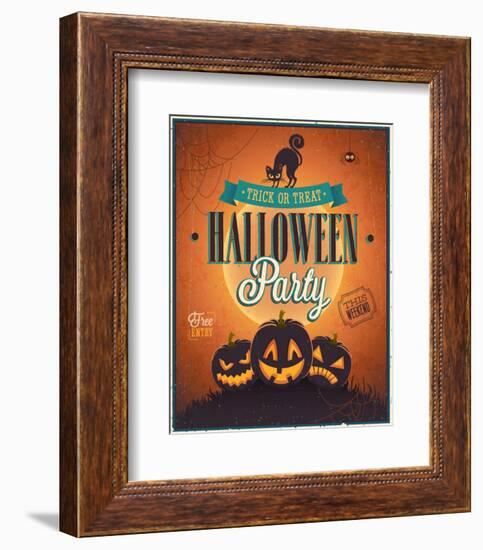 Happy Halloween Party invite-null-Framed Art Print