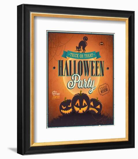 Happy Halloween Party invite-null-Framed Art Print