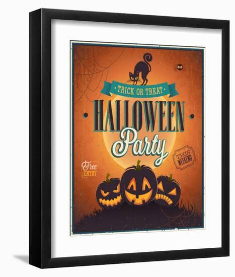 Happy Halloween Party invite-null-Framed Art Print