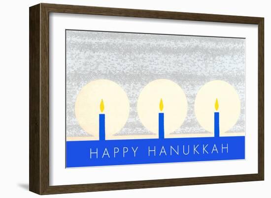 Happy Hanukkah, Candles-null-Framed Art Print