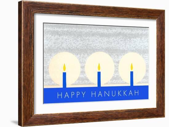 Happy Hanukkah, Candles-null-Framed Art Print