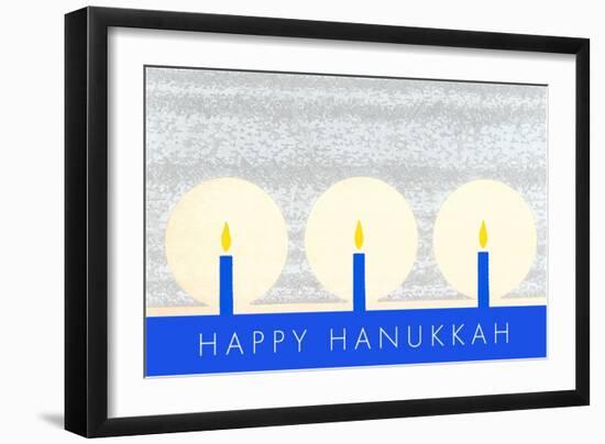 Happy Hanukkah, Candles-null-Framed Art Print