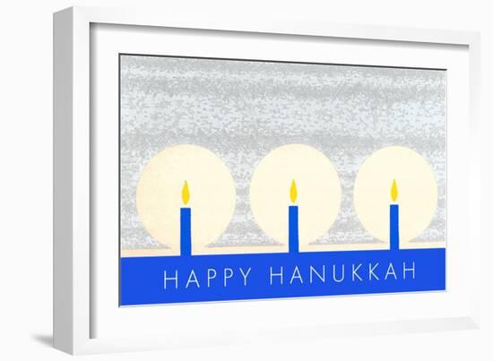 Happy Hanukkah, Candles-null-Framed Art Print