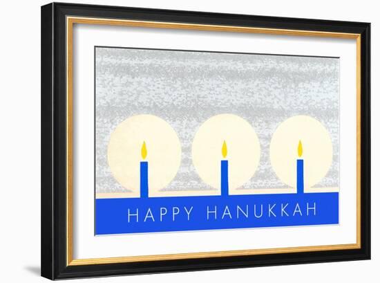 Happy Hanukkah, Candles-null-Framed Art Print