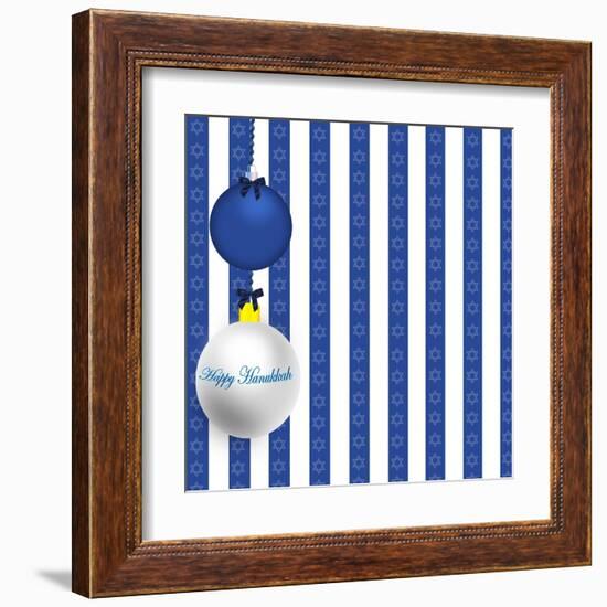 Happy Hanukkah Illustration-kathygold-Framed Art Print