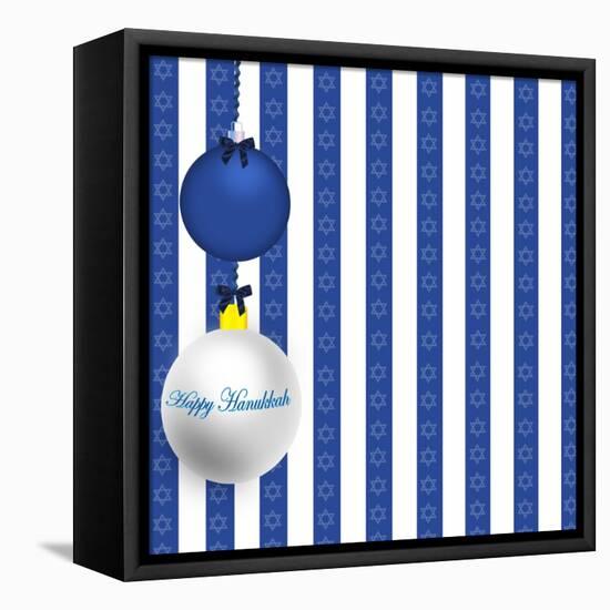 Happy Hanukkah Illustration-kathygold-Framed Stretched Canvas