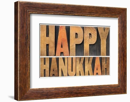 Happy Hanukkah-PixelsAway-Framed Photographic Print