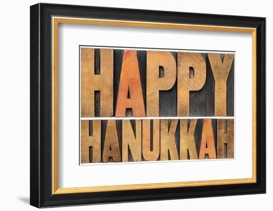 Happy Hanukkah-PixelsAway-Framed Photographic Print