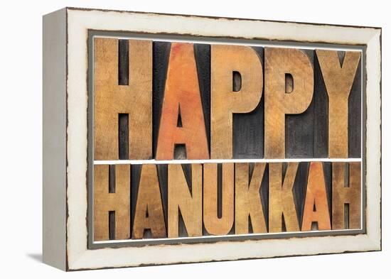 Happy Hanukkah-PixelsAway-Framed Premier Image Canvas