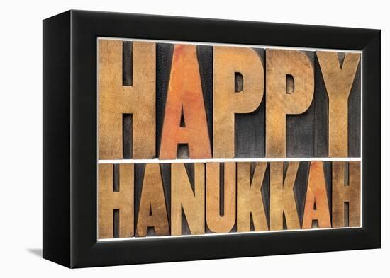 Happy Hanukkah-PixelsAway-Framed Premier Image Canvas