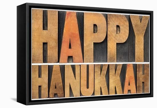 Happy Hanukkah-PixelsAway-Framed Premier Image Canvas