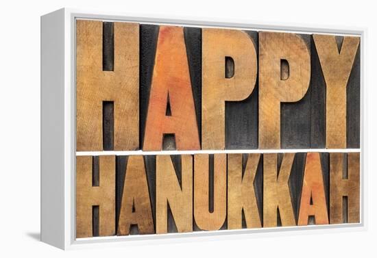 Happy Hanukkah-PixelsAway-Framed Premier Image Canvas