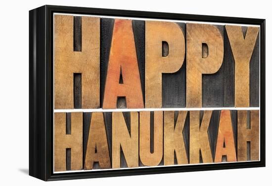 Happy Hanukkah-PixelsAway-Framed Premier Image Canvas