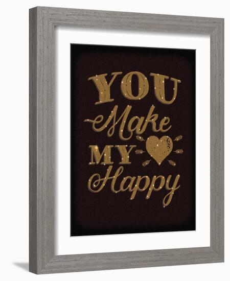 Happy Heart Gold-Ashley Sta Teresa-Framed Art Print