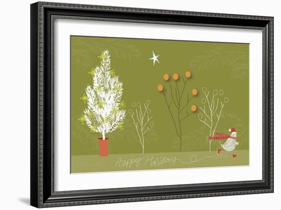 Happy Holiday Fond Olive-Anne Cote-Framed Giclee Print