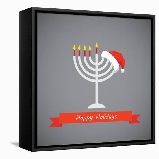 Happy Holidays, Merry Christmas and Happy Hanukkah-LipMic-Framed Stretched Canvas