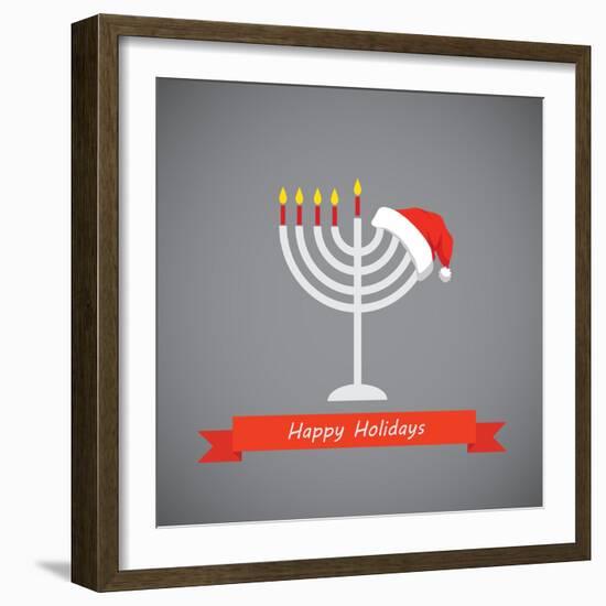 Happy Holidays, Merry Christmas and Happy Hanukkah-LipMic-Framed Art Print