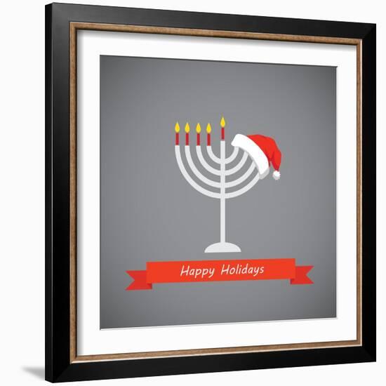 Happy Holidays, Merry Christmas and Happy Hanukkah-LipMic-Framed Art Print