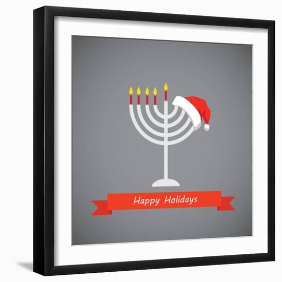 Happy Holidays, Merry Christmas and Happy Hanukkah-LipMic-Framed Art Print