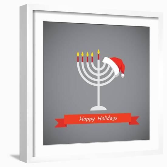 Happy Holidays, Merry Christmas and Happy Hanukkah-LipMic-Framed Art Print