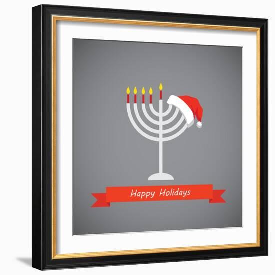 Happy Holidays, Merry Christmas and Happy Hanukkah-LipMic-Framed Art Print