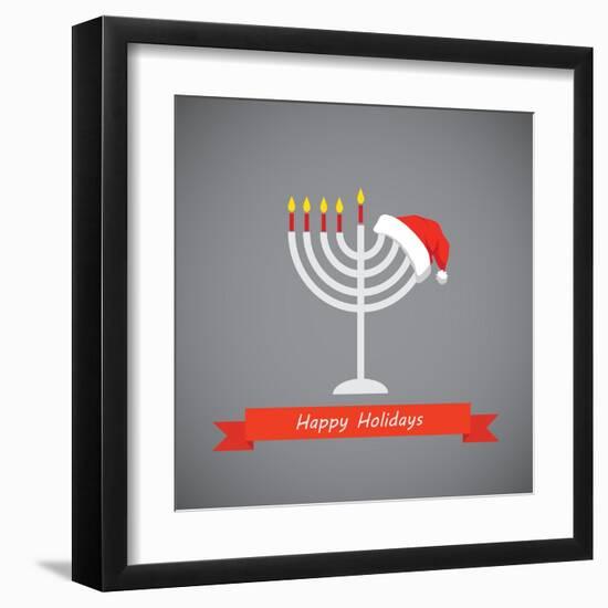 Happy Holidays, Merry Christmas and Happy Hanukkah-LipMic-Framed Art Print