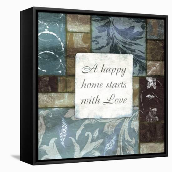 Happy Home 2-Jace Grey-Framed Stretched Canvas