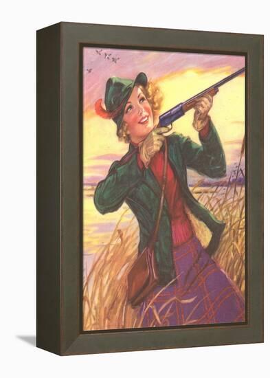 Happy Hunting Woman-null-Framed Stretched Canvas