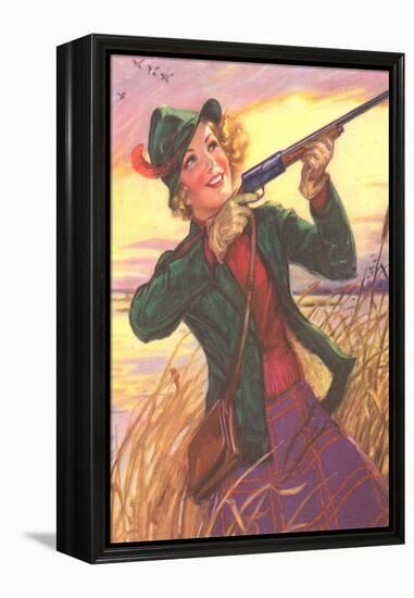 Happy Hunting Woman-null-Framed Stretched Canvas