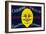 Happy Lemon Label - Carpinteria, CA-Lantern Press-Framed Art Print