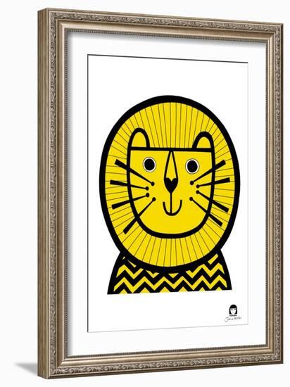 Happy Lion, 2021-Jane Foster-Framed Art Print