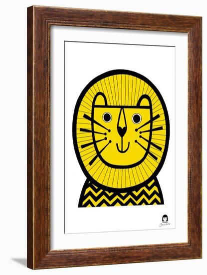 Happy Lion, 2021-Jane Foster-Framed Art Print