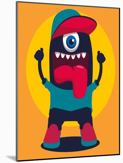 Happy Monster-braingraph-Mounted Art Print